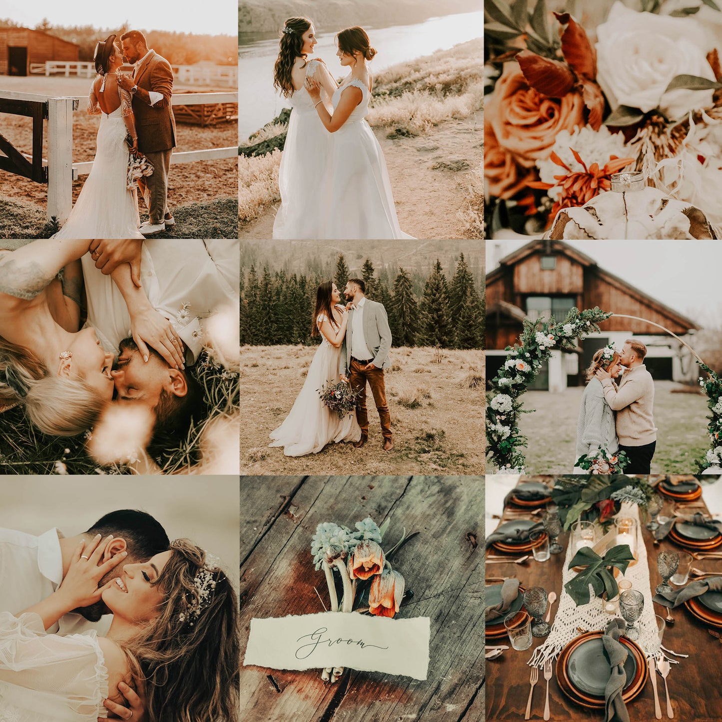 10 EARTHY WEDDING LIGHTROOM PRESETS