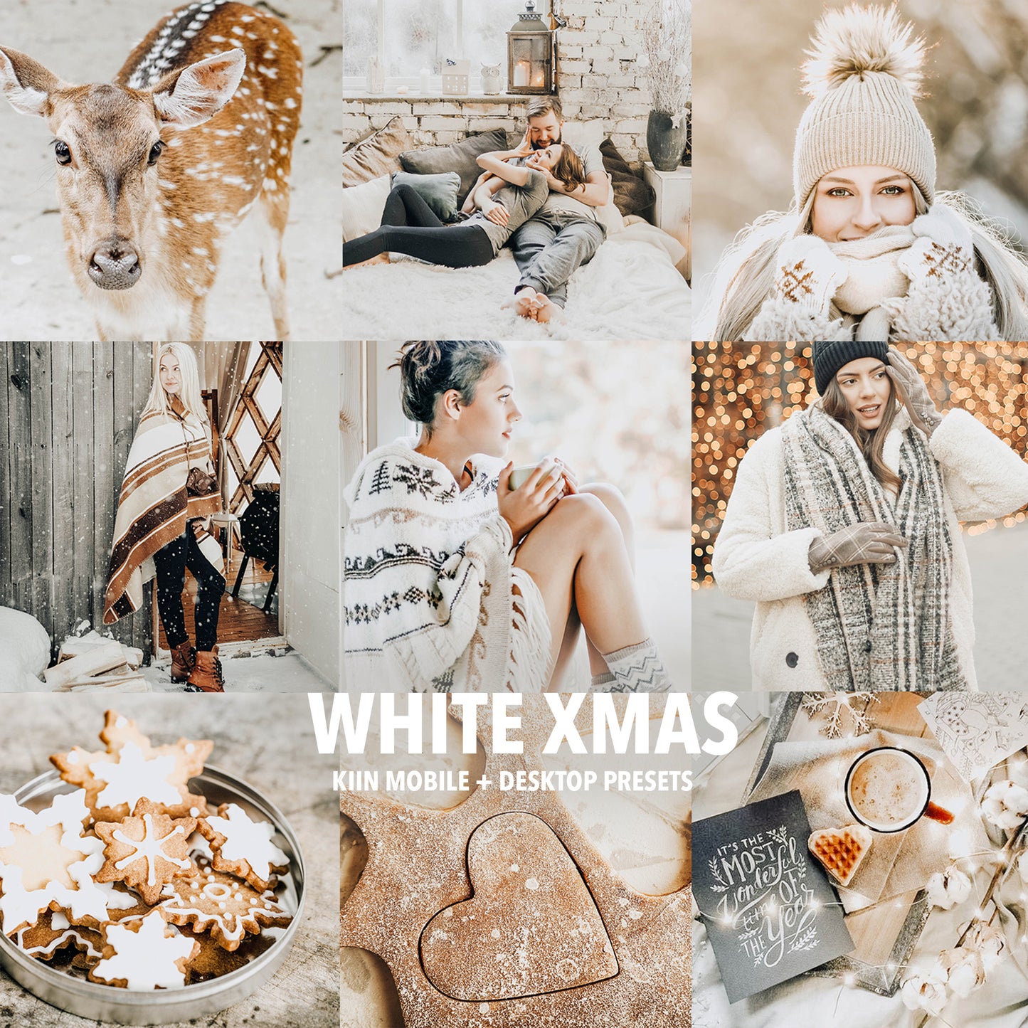 10 WHITE XMAS LIGHTROOM MOBILE & DESKTOP PRESETS