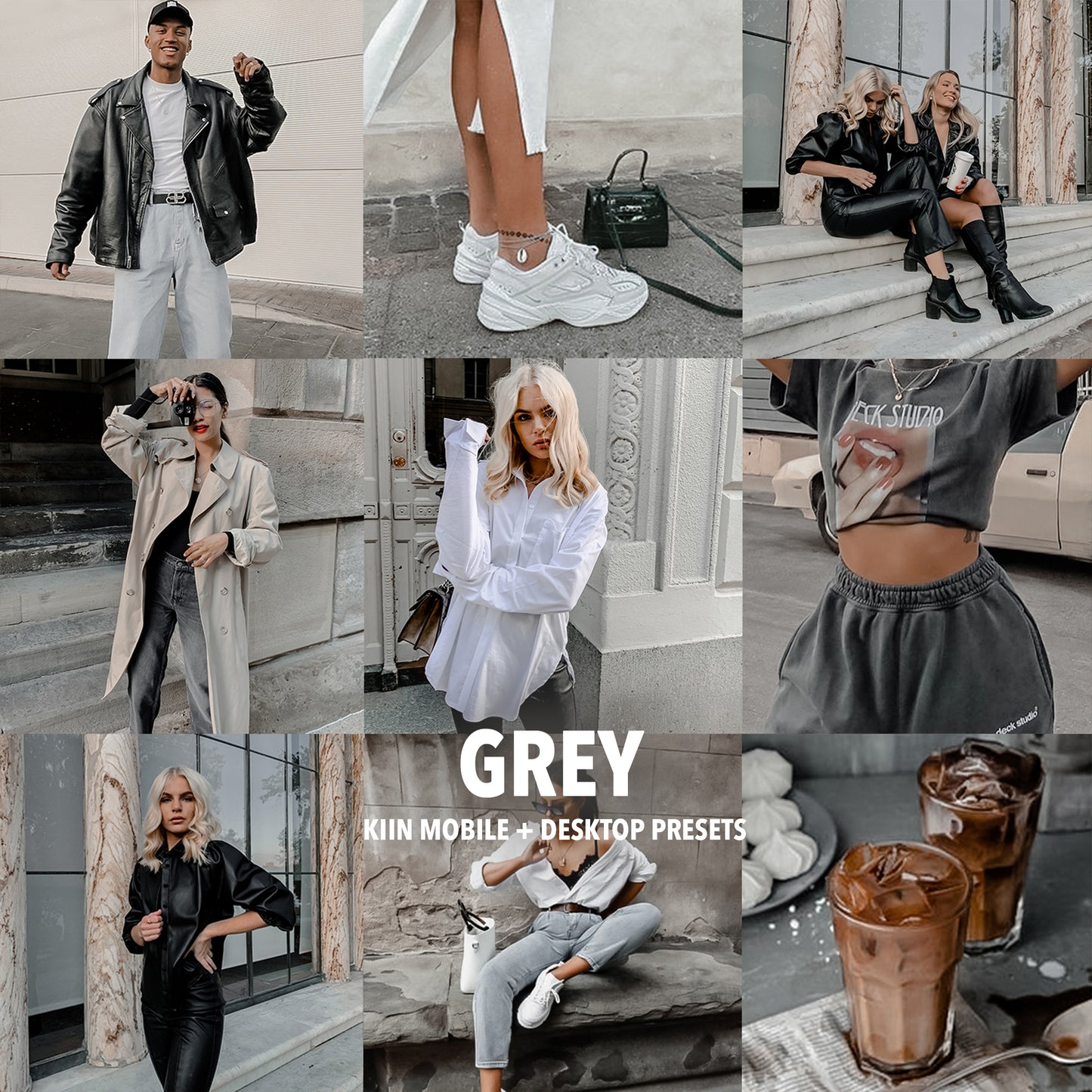 10 MINIMAL BLOGGER GREY LIGHTROOM PRESETS